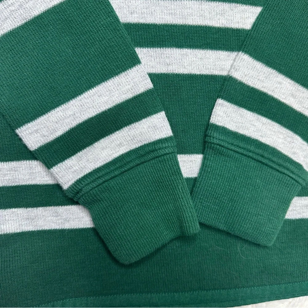 GAP Sweater Half-Zip Green & Grey Striped Size 7 - Picture 11 of 16